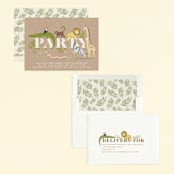 "safari party animals" - Children's Birthday Party Invitations in Linen by Karidy Walker - Assembled