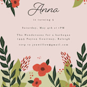 "Garden Party Joy" - Children's Birthday Party Invitations in Rouge by frances mathys - Detail