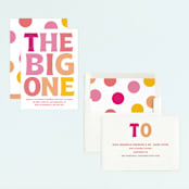 "The Big One" - Children's Birthday Party Invitations in Rose by Baumbirdy - Assembled