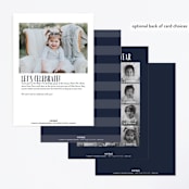 "Sports Fan" - Children's Birthday Party Invitations in Navy by Leah Bisch - Back of Card Options