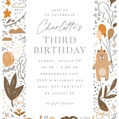 "pencil sketch" - Children's Birthday Party Invitations in Autumn by Anastasia Makarova - Detail