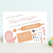 "Fun Baking" - Children's Birthday Party Invitations in Blush by heythird - Front