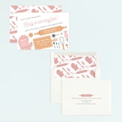 "Fun Baking" - Children's Birthday Party Invitations in Blush by heythird - Assembled