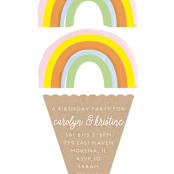 "Double Rainbow Scoop" - Children's Birthday Party Invitations in Sherbert by Baumbirdy - Detail
