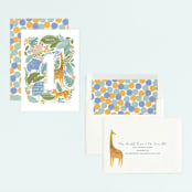 "Jungle Hang outs" - Children's Birthday Party Invitations in Jungle Leaf by Sarah Knight - Assembled