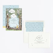 "Disney's Winnie the Pooh in the Wood" - Children's Birthday Party Invitations in Sky by Becky Nimoy - Assembled