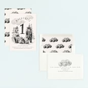 "Forest Friends" - Children's Birthday Party Invitations in Sephia by Anastasia Makarova - Assembled