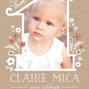 "She's One" - Children's Birthday Party Invitations in Bouquet by JeAnna Casper - Detail