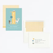 "Woodland Friends Celebration" - Children's Birthday Party Invitations in Seafoam by Brandy Folse - Assembled