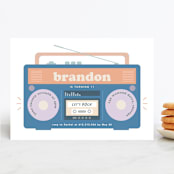 "Lets rock" - Children's Birthday Party Invitations in Denim by Creo Study - Front