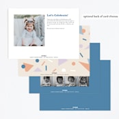 "Lets rock" - Children's Birthday Party Invitations in Denim by Creo Study - Back of Card Options