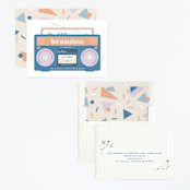 "Lets rock" - Children's Birthday Party Invitations in Denim by Creo Study - Assembled