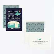 "Retro Camper" - Children's Birthday Party Invitations in Midnight by Hudson meet Rose - Assembled