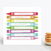 "Colorful Party" - Children's Birthday Party Invitations in Coral by heythird - Front