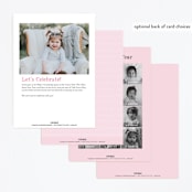 "Little Bunny" - Children's Birthday Party Invitations in Carnation by Michelle Taylor - Back of Card Options