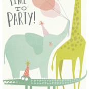 "Time to party!" - Children's Birthday Party Invitations in Peach by Karidy Walker - Detail