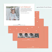 "Pizza Party Hat" - Children's Birthday Party Invitations in Coral by Lauren Chism - Back of Card Options