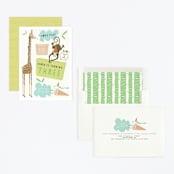 "Animal Party" - Children's Birthday Party Invitations in Frost by Grace Kreinbrink - Assembled