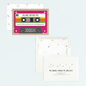 "Retro Cassette " - Children's Birthday Party Invitations in Fuchsia by Erica Krystek - Assembled