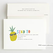 "Party like a pineapple" - Children's Birthday Party Invitations in Blue Hawaiian by Karidy Walker - FREE Recipient Addressing