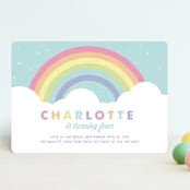 "Pastel Rainbow Sparkles" - Children's Birthday Party Invitations in Mint by Maria Alou - Front