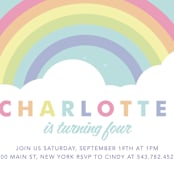 "Pastel Rainbow Sparkles" - Children's Birthday Party Invitations in Mint by Maria Alou - Detail