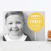 "Balloon Fun" - Children's Birthday Party Invitations in Sunshine by Olivia Raufman - Front