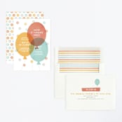 "Big Balloons" - Children's Birthday Party Invitations in Brick by Michelle Taylor - Assembled