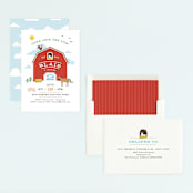 "Big Red Barn" - Children's Birthday Party Invitations in Barn by Jennifer Wick - Assembled