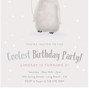 "Coolest Penguin" - Children's Birthday Party Invitations in Orchid by Elska Studio - Detail