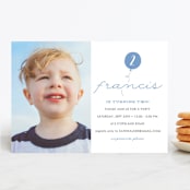 "It's my party" - Children's Birthday Party Invitations in Denim by Sara Hicks Malone - Front