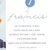 "It's my party" - Children's Birthday Party Invitations in Denim by Sara Hicks Malone - Detail