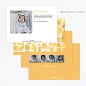 "Baby Animal Giraffe" - Children's Birthday Party Invitations in Marigold by Cass Loh - Back of Card Options