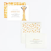 "Baby Animal Giraffe" - Children's Birthday Party Invitations in Marigold by Cass Loh - Assembled