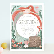 "Treasures of the Sea" - Children's Birthday Party Invitations in Aquamarine by Grae - Front