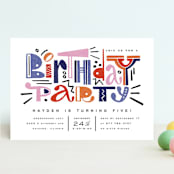 "funny letters" - Children's Birthday Party Invitations in Smoothie by Anastasia Makarova - Front