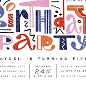 "funny letters" - Children's Birthday Party Invitations in Smoothie by Anastasia Makarova - Detail