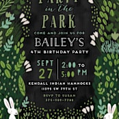 "Party In The Park" - Children's Birthday Party Invitations in Charcoal by iamtanya - Detail