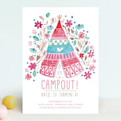 "Teepee Party" - Children's Birthday Party Invitations in Petal by Sara Berrenson - Front