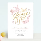 "Some Bunny" - Children's Birthday Party Invitations in Peony by Julie Murray - Front