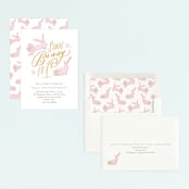 "Some Bunny" - Children's Birthday Party Invitations in Peony by Julie Murray - Assembled