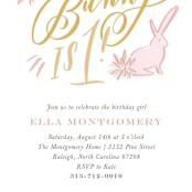 "Some Bunny" - Children's Birthday Party Invitations in Peony by Julie Murray - Detail