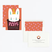 "Magic" - Children's Birthday Party Invitations in Melon by Lori Wemple - Assembled
