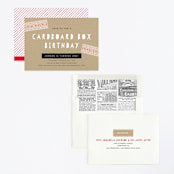 "Cardboard Box" - Children's Birthday Party Invitations in Watermelon by Lehan Veenker - Assembled