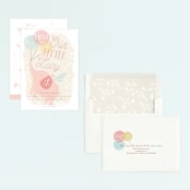 "Elephant Fairy" - Children's Birthday Party Invitations in Taffy by Hannah Williams - Assembled