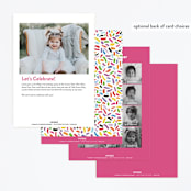 "Confetti Sprinkle" - Children's Birthday Party Invitations in Gumdrops by Up Up Creative - Back of Card Options