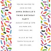 "Confetti Sprinkle" - Children's Birthday Party Invitations in Gumdrops by Up Up Creative - Detail