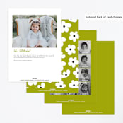 "Flower Cake" - Children's Birthday Party Invitations in Lime by Baumbirdy - Back of Card Options