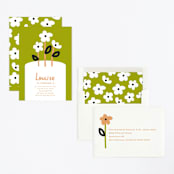 "Flower Cake" - Children's Birthday Party Invitations in Lime by Baumbirdy - Assembled
