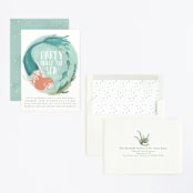 "Little Mermaid" - Children's Birthday Party Invitations in Azure by Grae - Assembled